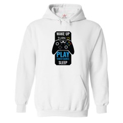 Wake Up Turn 15 Play Video Games Sleep Funny Print Unisex Kids & Adult Pullover Hoodie									